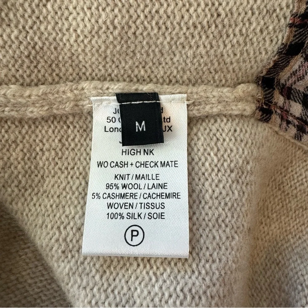 Joseph Elton Check Mate Sweater Wool Cashmere Medium